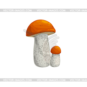 Mushroom boletus icon, cartoon vegetable - vector image