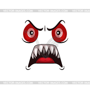 Monster face cartoon icon, Halloween ghost - vector clip art