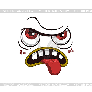 Cartoon face icon, tired emotion - royalty-free vector clipart