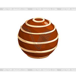 Chocolate candy in shape of ball, icon - vector clipart / vector image