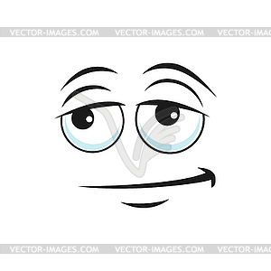 Indifferent distrusted sad mood suspicious emoji - vector image