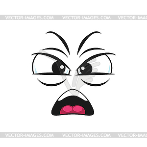 Angry shouting emoticon screaming emoji - vector clipart