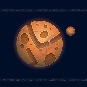 Sweet confectionery world, planet of chocolate - vector clip art