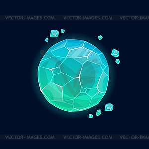 Фэнтези планета льда, значок мультяшный снег - клипарт в векторе / векторное изображение