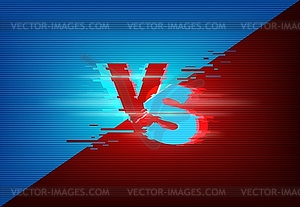 Versus background with glitch on screen effect - vector clip art