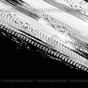 Offroad tyre print, grunge spot, tire trace - vector image