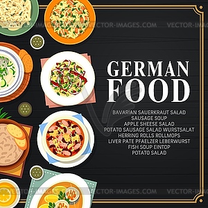 German cuisine food, Germany traditional dishes - vector image