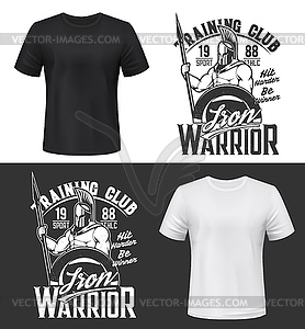 Gladiator warrior tshirt print mockup - vector clipart