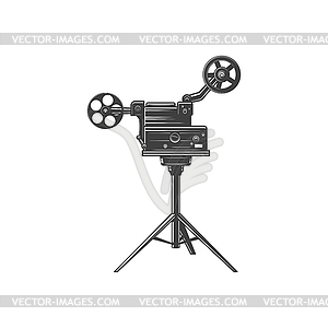 movie projector clip art black and white