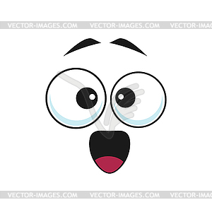 Open-eyed surprised emoticon emoji icon - vector clip art