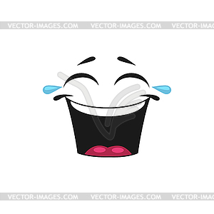 Emoticon with mouth open of laugh and blinked eyes - vector image