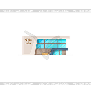 Gym, fitness center and sport club architecture - vector image