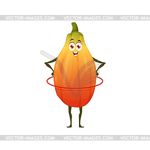 Healthy papaya fruit, food fitness energy, cartoon - royalty-free vector clipart