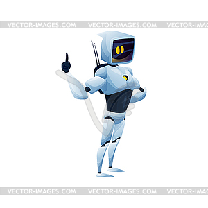 Cyborg artificial intelligence, humanoid robot - vector clipart