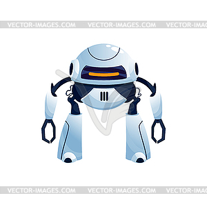 Robot with grabs cartoon cyborg loader - vector image