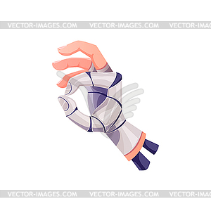 Robot hand with okay gesture, cyborg intelligence - vector clipart