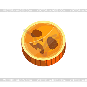 Candy scary pumpkin face caramel icon - color vector clipart