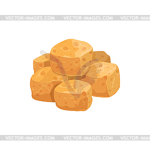 Cubes of bean curd tofu cheese realistic icon - vector clip art