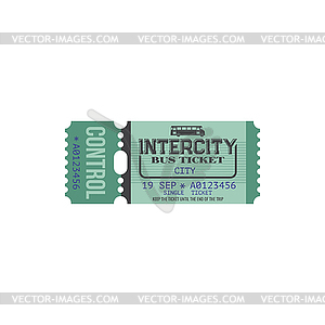 Intercity bus ticket boarding pass coupon - vector image