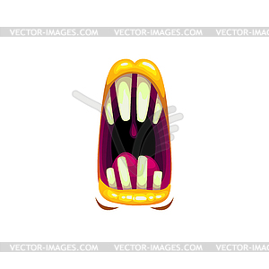 Monster mouth, creepy yell jaws, alien roar - vector clipart