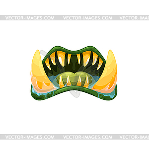 Halloween creature roaring mouth icon - vector image