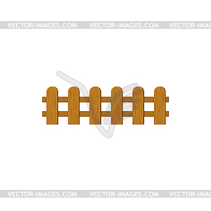 Fence of timbers or planks realistic icon - stock vector clipart