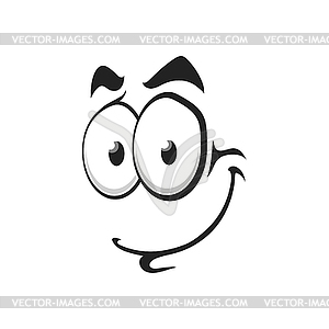 Satisfied emoji support center bot with kind smile - royalty-free vector image
