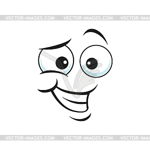 Emoticon with big toothy smile isolate linear icon - vector clipart