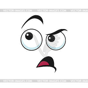 Suspicious emoticon insidious emoji face - vector image