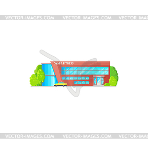 Fitness center gym sport club building - vector clipart