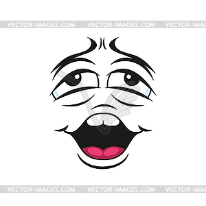 Bored emoticon expression isolate puzzled emoji - stock vector clipart