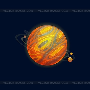 Galaxy universe, planet fantasy alien world icon - vector clip art