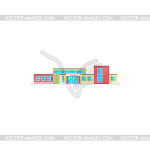 Elementary school building facade icon - vector clipart