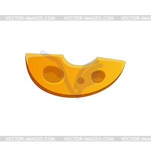 Piece of Swiss cheese grocery food product icon - vector clipart