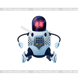 Robot with flexible arms with grabs toy - vector clipart