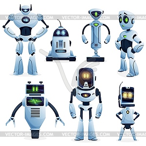 Robot and artificial intelligence bot characters - vector clip art