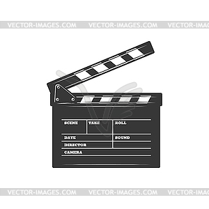 Clapper board film production desk icon - vector clipart