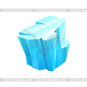 Ice crystal, iceberg rock, frozen glass or snow - vector clipart