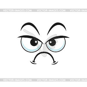 Distrusted sad mood suspicious expression - vector clip art