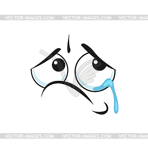 Resentful annoyed offended crying emoji - vector clipart