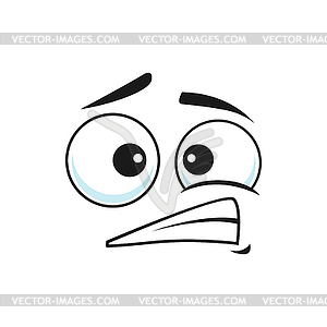 Puzzled or confused emoticon toothy smile - color vector clipart