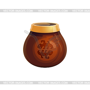 Gourd cup with yerba mate tea calabash - royalty-free vector clipart