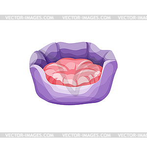 Pet bed, cats care and animals sleeping pillow - vector clipart