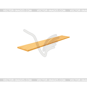 Rasped plane timber plank cartoon icon - vector clip art