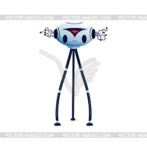 Robot with suction cups cartoon cyborg - vector clip art