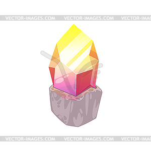 Color sapphire topaz yellow pink mineral crystal - vector image