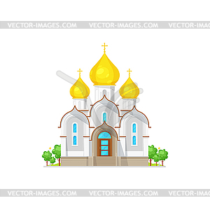 Christian orthodox church with domes icon - vector clipart