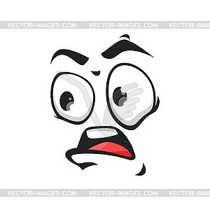 Cartoon face surprised dumbfounded feelings - color vector clipart