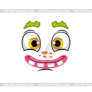 Cartoon face icon, smile comic or clown - vector clip art