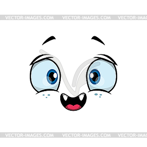 Monster face cartoon icon, funny emotion - vector clipart